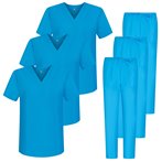 Confezione * 3 set - Uniforme Medica con Maglia e Pantaloni Uniformi Mediche Camice Uniformi sanitarie  - Ref.3-8178