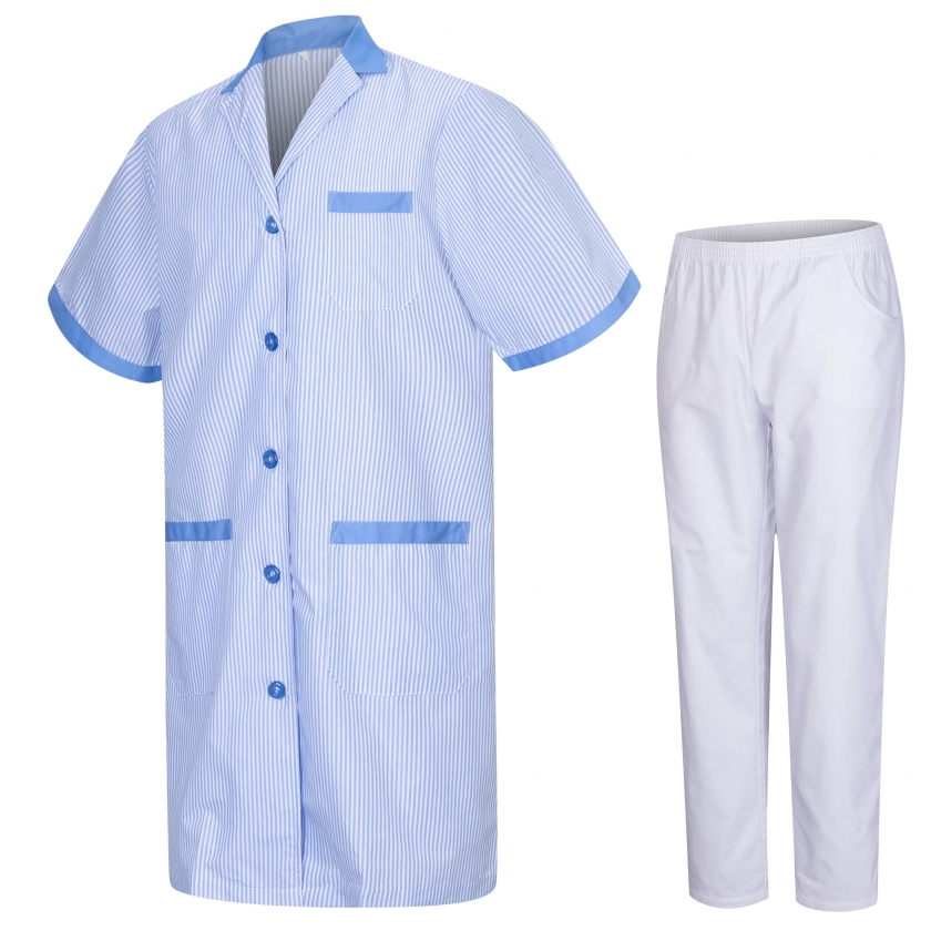 VÊTEMENTS DE TRAVAIL COL RÉFORMÉ Uniforme Médical avec Haut et Pantalon - Ref.T81628